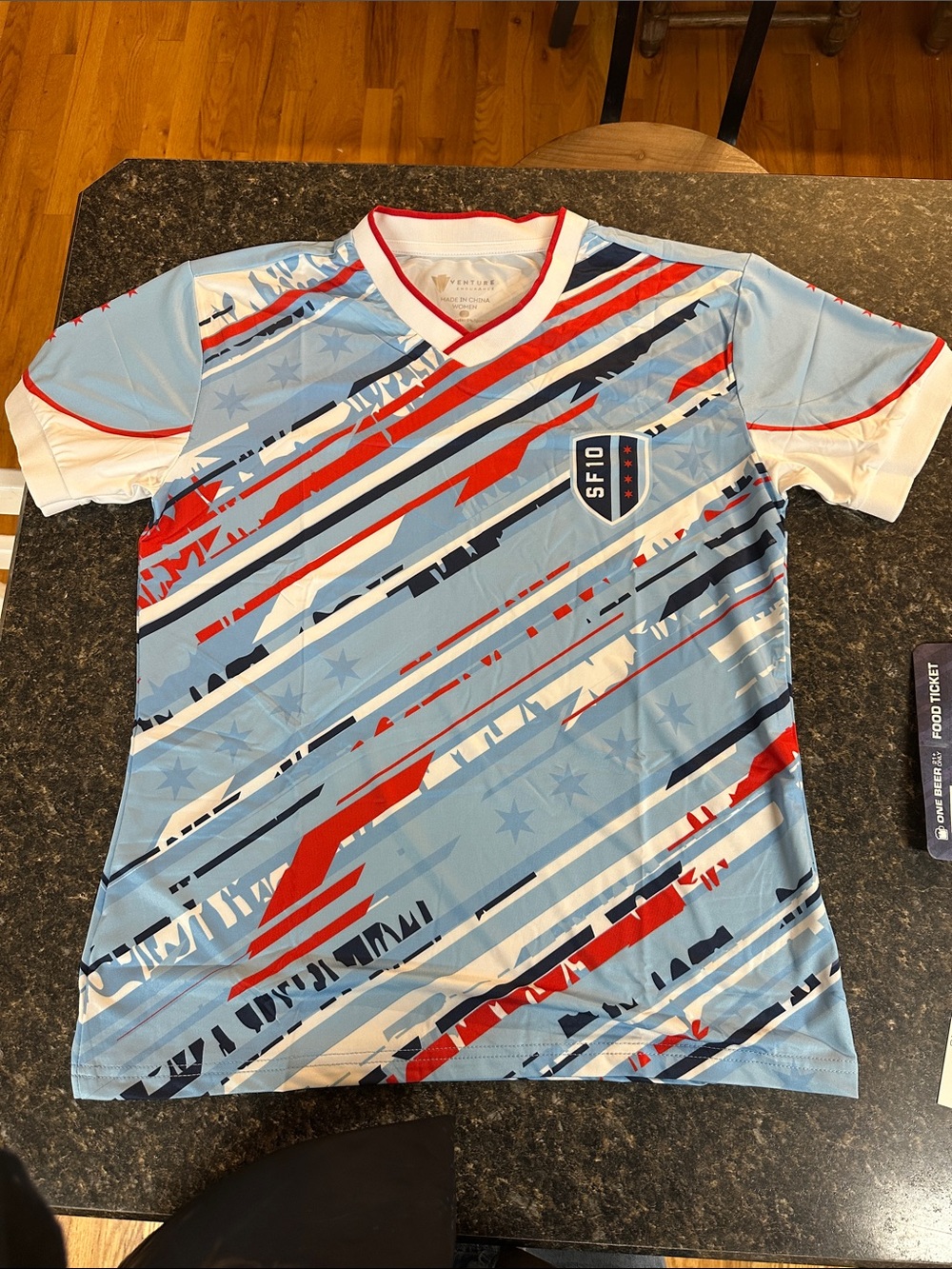 Light Blue Graphic Soccer Jersey